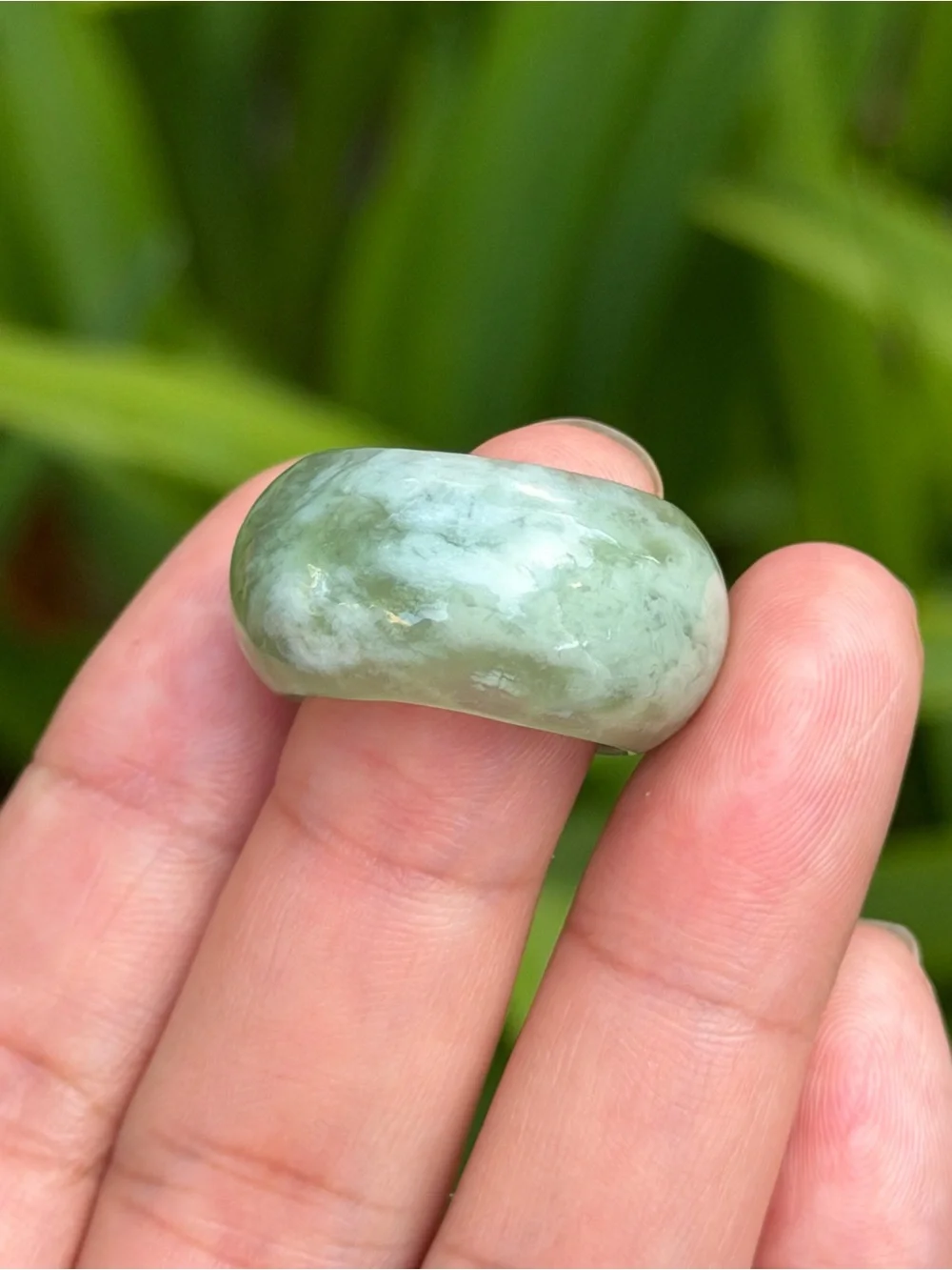 Size 7 Natural Xiuyu Jade Dome Ring 2150